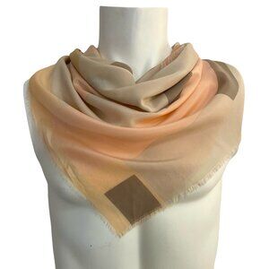 Echo Abstract Print Scarf Wrap 33" × 35" Soft Neutral Tones